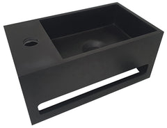 Julia fontein links 35 x 20 x 16 cm solid surface mat zwart