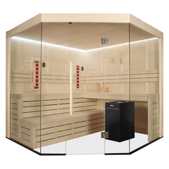 AWT Sauna E1201A-IR populier 236x236 9kW Vitra