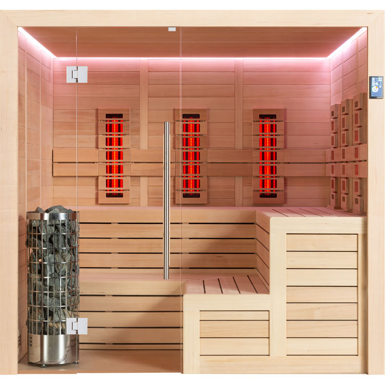 AWT Sauna E1613A-IR Hemlock 220x200 9kW Cilindro