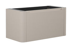 Sulora onderkast afgeronde hoeken geribbeld met 1 lade 1 uitsparing 120 x 48 cm mat beige