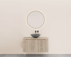 Sulora onderkast afgeronde hoeken geribbeld met 1 lade 1 uitsparing 80 x 48 cm licht eiken