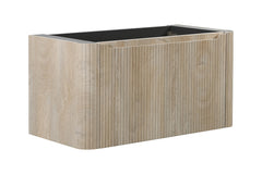Sulora onderkast afgeronde hoeken geribbeld met 1 lade 1 uitsparing 100 x 48 cm licht eiken
