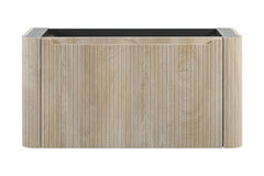 Sulora onderkast afgeronde hoeken geribbeld met 1 lade 1 uitsparing 120 x 48 cm licht eiken