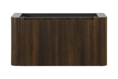 Sulora onderkast afgeronde hoeken geribbeld met 1 lade 1 uitsparing 100 x 48 cm walnoot
