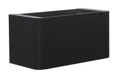 Sulora onderkast afgeronde hoeken geribbeld met 1 lade 1 uitsparing 120 x 48 cm mat zwart