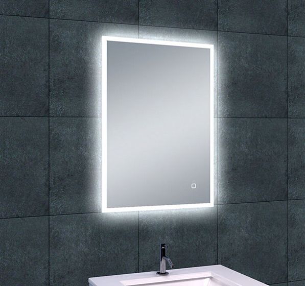 Quatro Rectangular Mirror with LED, Dimmable and Mirror Heating 70 x 50 cm