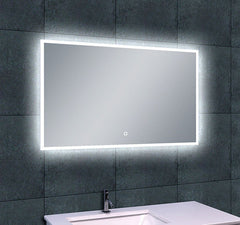 Quatro Rectangular Mirror with LED, Dimmable and Mirror Heating 100 x 60 cm