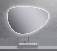 Uovo spiegel ovaal met LED, dimbaar en spiegelverwarming 100 cm