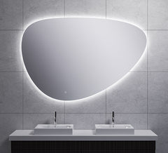 Uovo spiegel ovaal met LED, dimbaar en spiegelverwarming 150 cm
