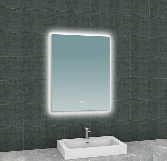 Soul rectangular mirror with LED, dimmable and mirror heating 60 x 80 cm