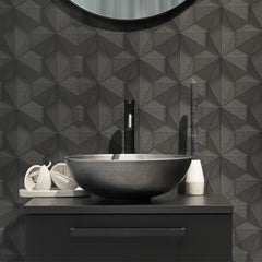 Differnz Slim waskom keramiek - Ø 39.5 x 13.5 cm - betonlook donkergrijs