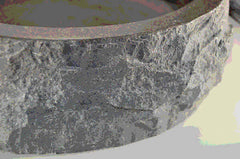 Wiesbaden blauwe steen rond 40x12 cm hamerslag opzetwastafel