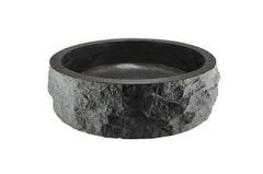 Wiesbaden blauwe steen rond 40x12 cm hamerslag opzetwastafel