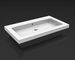Ceramic washbasin single without tap hole 80x46x5 cm ceramic glossy white