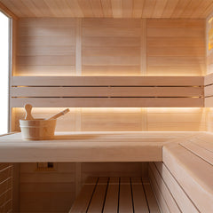 AWT Sauna E1622C Hemlock 180x160 9kW TheWall