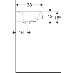 Geberit Renova Plan basin white - 50 x 38 cm - 1 tap hole - with overflow