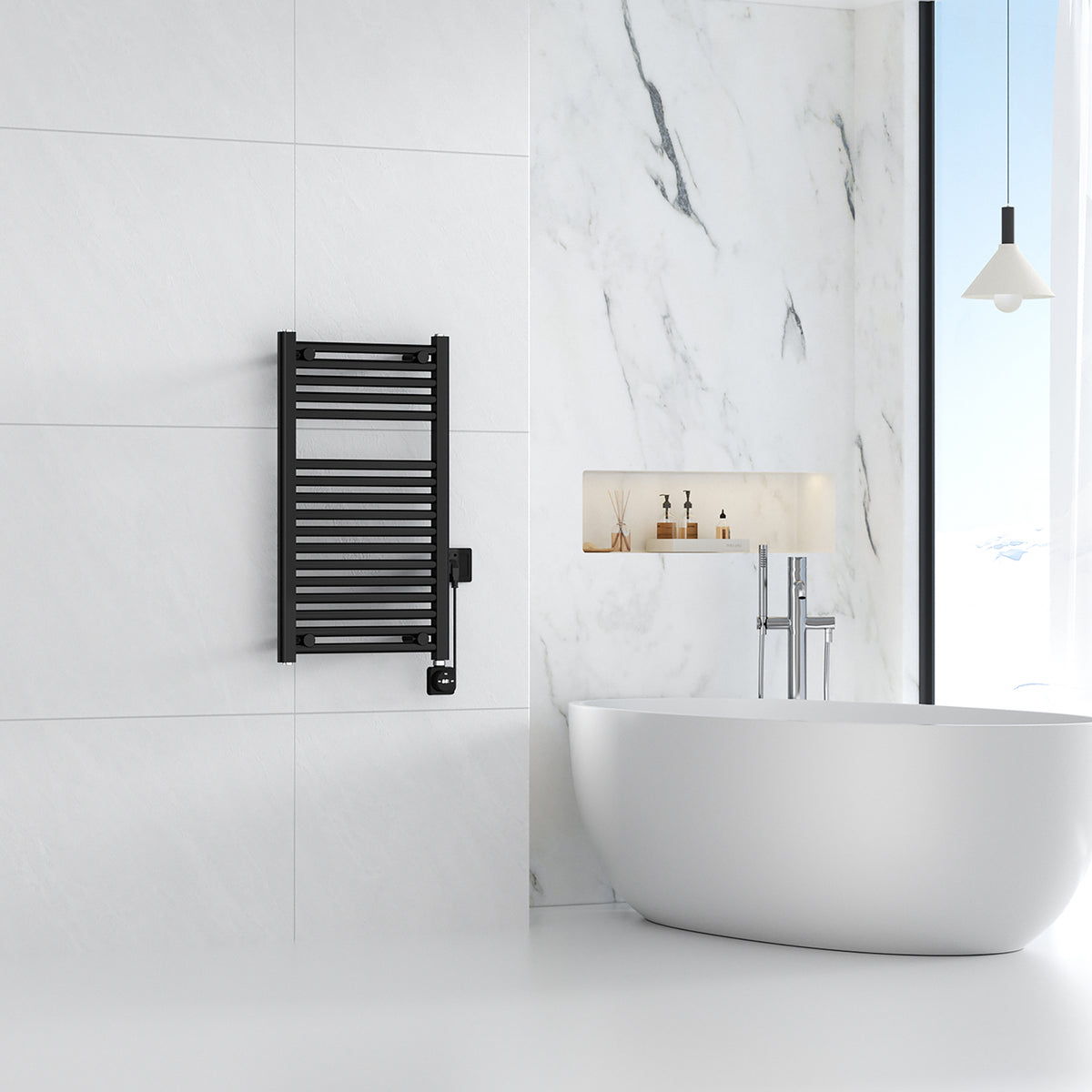 Elara elektrische radiator Smart WiFi 76,6 x 45 cm mat zwart