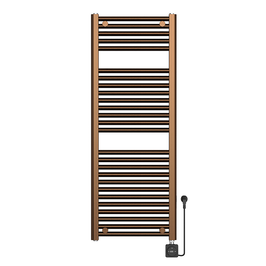 Elara Electric Smart WiFi Radiator 118.5 x 45 cm Brushed Bronze Copper PVD
