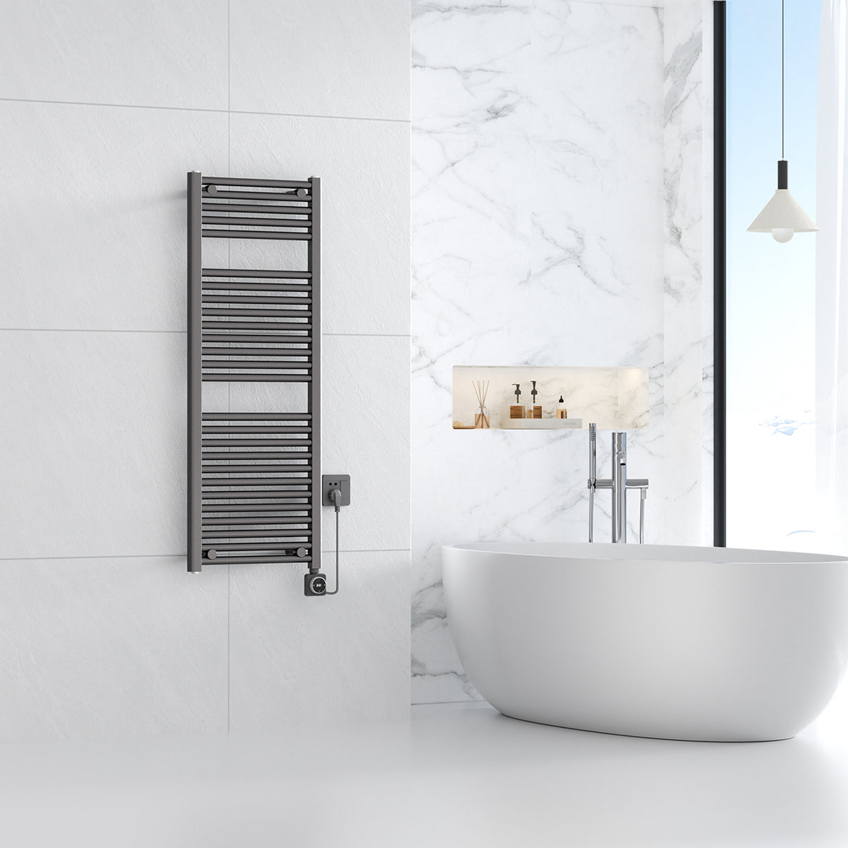 Elara elektrische radiator Smart WiFi 118,5 x 45 cm gunmetal PVD
