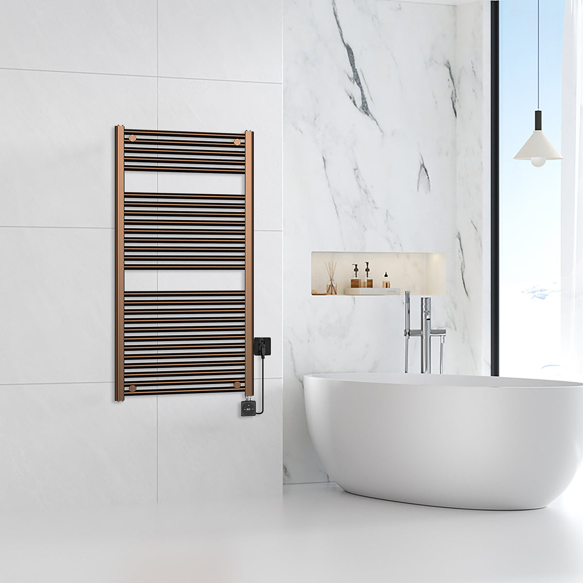 Elara elektrische radiator Smart WiFi 118,5 x 60 cm geborsteld brons koper PVD