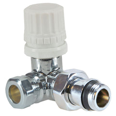 deluxe therm. valve 1/2''x15 (M22) compression right angle chrome