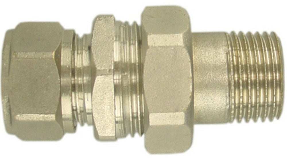radiator coupling 3-pc. 1/2x15 compression straight nickel-plated
