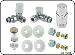 luxury thermostatic radiator valve set angled wrong left chrome
