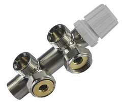 thermostatic 3/4 angled right manifold brushed steel