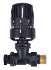thermostatic radiator valve 1/2''x15mm straight matt black