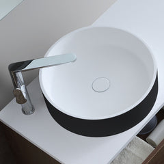 StoneArt Wastafel LC112 zwart-wit 45x45cm mat