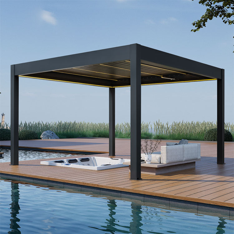 AWT Pergola extreem - wit/antraciet - elektrisch