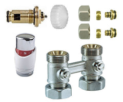 panel connection set thermostatic straight