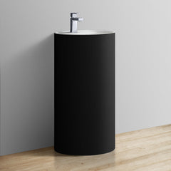 StoneArt Vrijstaand Wastafel LZ513  zwart-wit 45x45cm mat