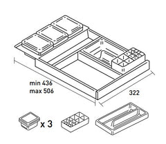 INK lade indeling - zwarte antislip mat - Antraciet