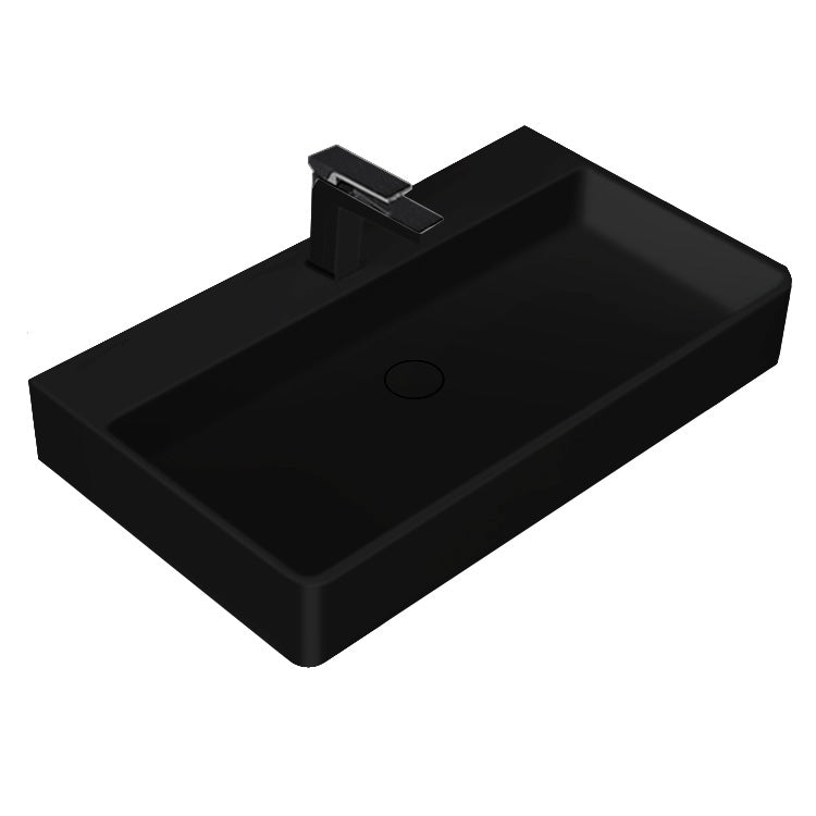 StoneArt Wastafel LP6208 -zwart mat - 80x46