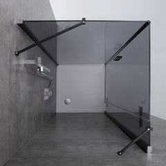 AWT Duschabtrennung LBS1505-B zwart 150x90 rechts