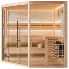 AWT Sauna E1816A Pinienholz 220x220 9kW Cilindro