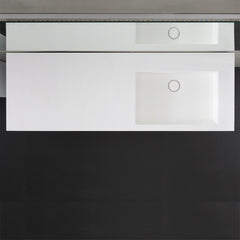 StoneArt wastafel LP4514-0R - mat wit - 140 x 48 cm