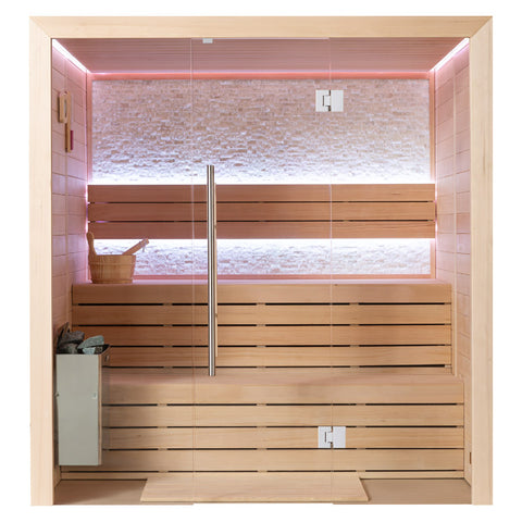 AWT Sauna E1604B Hemlock 180x150 9kW TheWall Bi-O