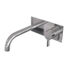 Brauer Edition inbouw wastafelkraan - gebogen uitloop - achterplaat - hendel rechts - chroom - 5-CE-004-B1