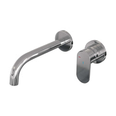 Brauer Edition inbouw wastafelkraan - gebogen uitloop - rozetten - hendel rechts - chroom - 5-CE-004-B3-65