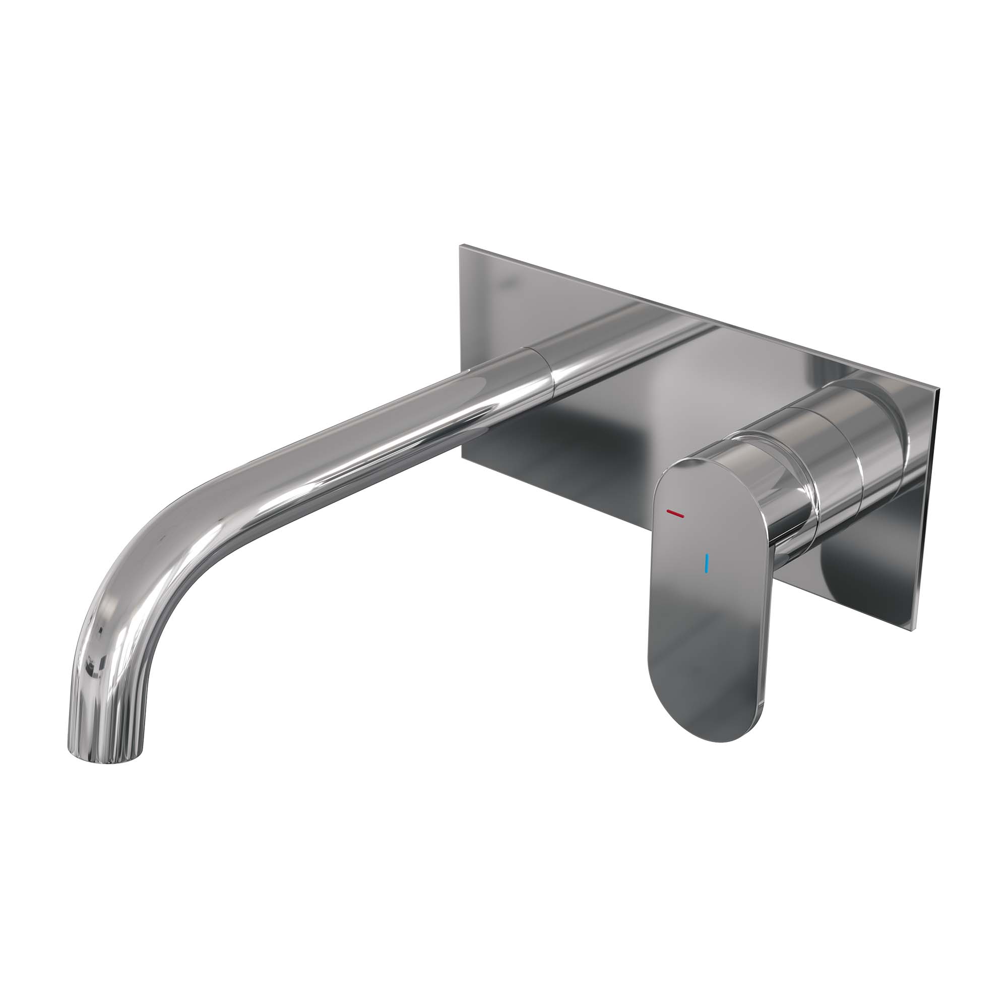 Brauer Edition inbouw wastafelkraan - gebogen uitloop - achterplaat - hendel rechts - Geborsteld Koper PVD - 5-GK-004-B3
