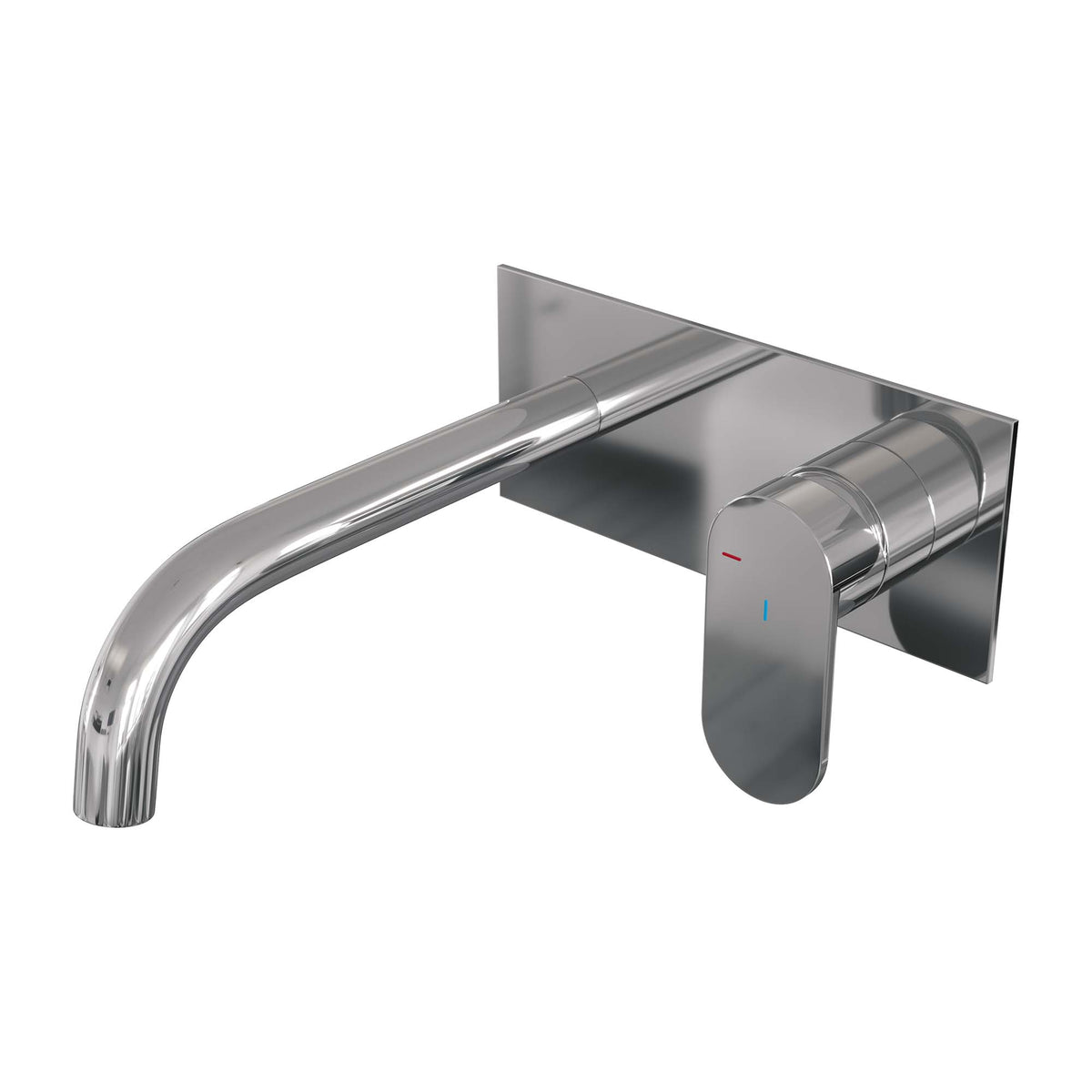 Brauer Edition inbouw wastafelkraan - gebogen uitloop - achterplaat - hendel rechts - Geborsteld Koper PVD - 5-GK-004-B3