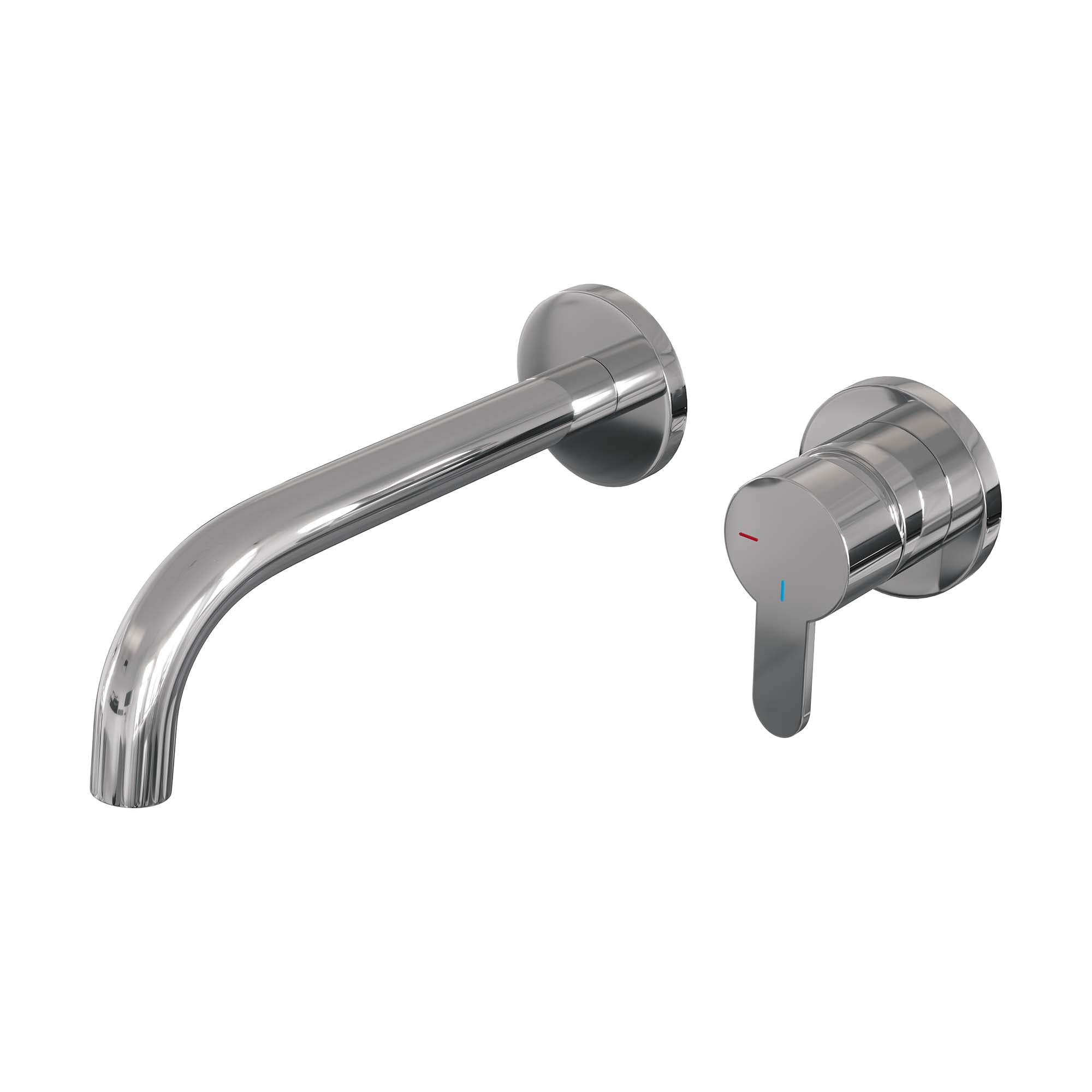 Brauer Edition inbouw wastafelkraan - gebogen uitloop - rozetten - hendel rechts - Geborsteld Goud PVD - 5-GG-004-B4-65