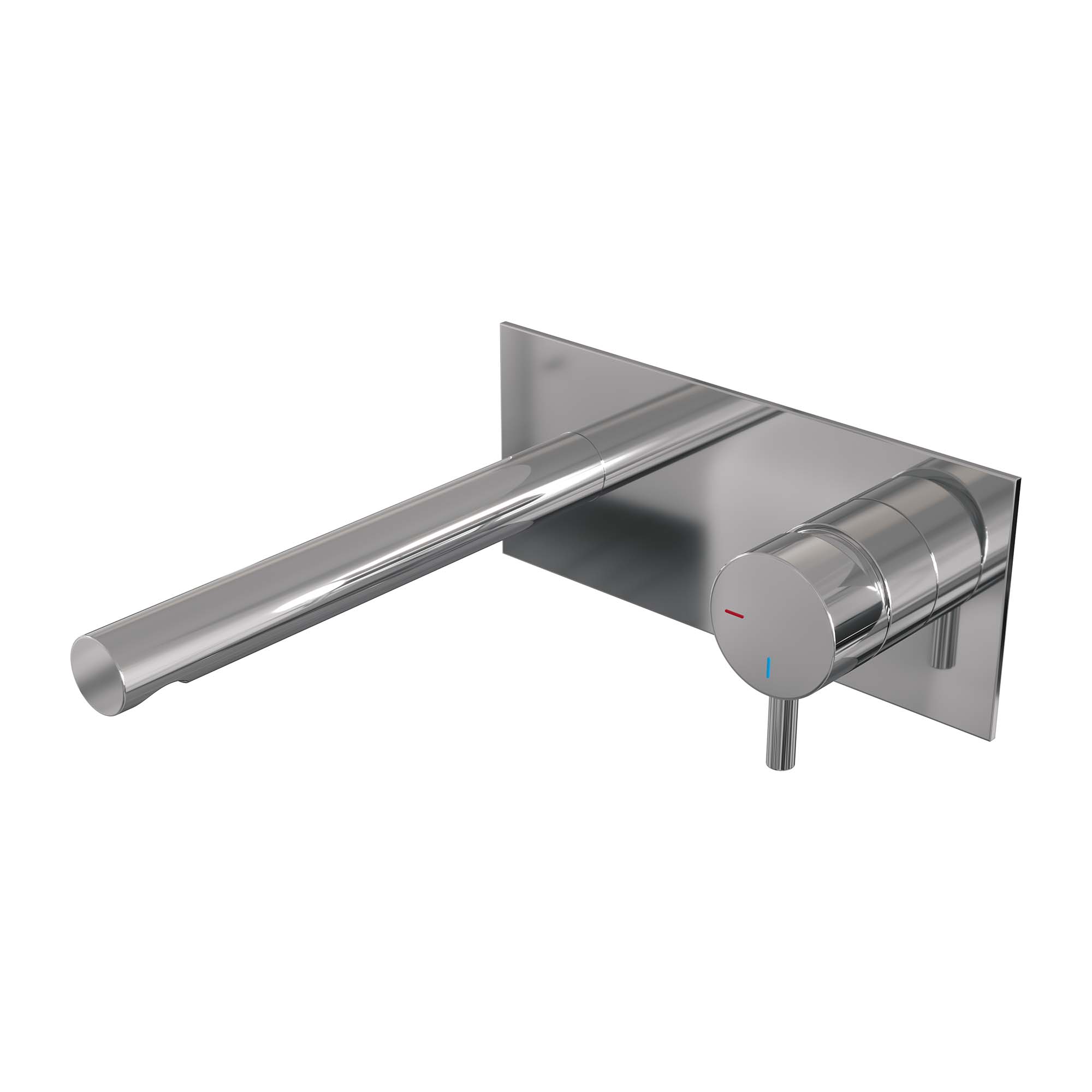 Brauer Edition inbouw wastafelkraan - rechte uitloop - achterplaat - hendel rechts - Geborsteld Gunmetal PVD - 5-GM-004-S5