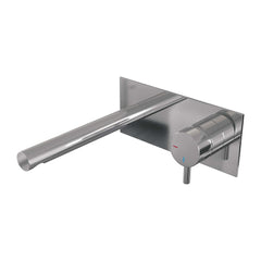 Brauer Edition inbouw wastafelkraan - rechte uitloop - achterplaat - hendel rechts - Geborsteld Gunmetal PVD - 5-GM-004-S5
