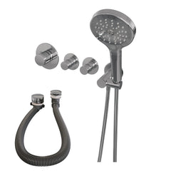 Brauer Edition inbouw badthermostaat met badafvoer/vulcombinatie - ronde handdouche - chroom