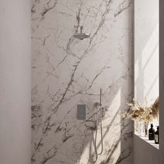 Brauer Edition inbouwset met 3-weg thermostaat - hoofddouche 20cm - rechte wandarm 40cm - staafhanddouche - wandaansluiting - chroom