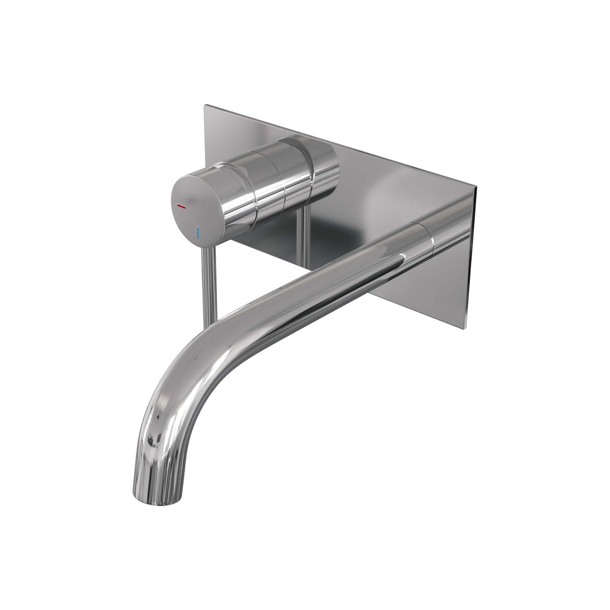 Brauer Edition inbouw wastafelkraan - gebogen uitloop - achterplaat - hendel 1 links - chroom