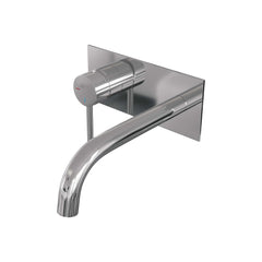 Brauer Edition inbouw wastafelkraan - gebogen uitloop - achterplaat - hendel 1 links - chroom
